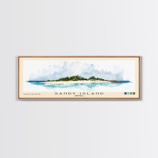 Sandy Island, Anguila Watercolor Print, Vacation Gift, Anguila Wall Art, Vacation Wall Art, Vacatation Memories, Beach Decor, Beach Or Lakehouse Art