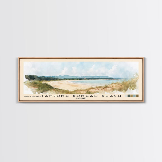 Tanjung Bungah Beach, Malasyia Watercolor Print, Vacation Gift, Malasyia Wall Art, Beach Painting, Beach Decor, Beach Or Lakehouse Art