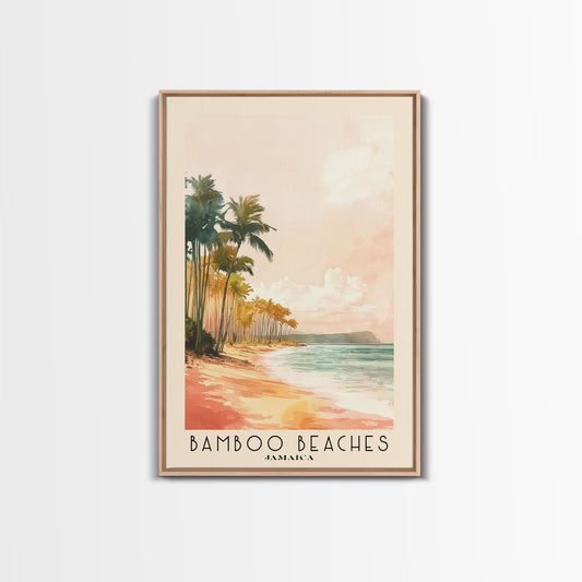 Bamboo Beaches, Jamaica Watercolor Print, Vacation Gift, Jamaica Wall Art, Vacation Wall Art, Vacatation Memories, Beach Decor, Beach Or Lakehouse Art