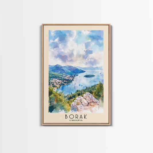 Borak, Croatia Watercolor Print, Vacation Gift, Croatia Wall Art, Beach Painting, Beach Decor, Beach Or Lakehouse Art