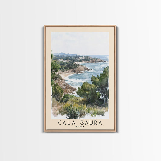 Cala Saura, Spain Watercolor Print, Vacation Gift, Spain Wall Art, Vacation Wall Art, Vacatation Memories, Beach Decor, Beach Or Lakehouse Art