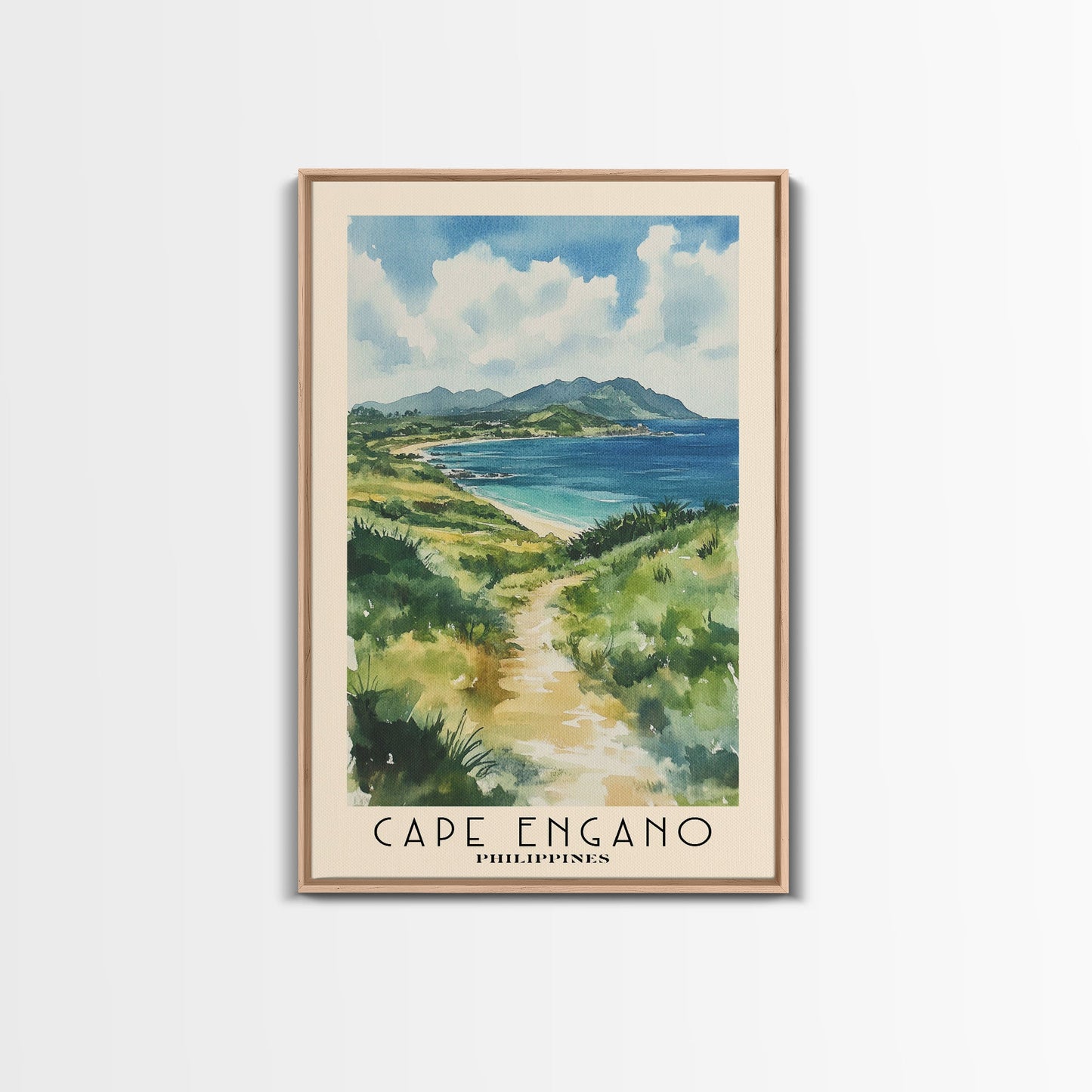 Cape Engano, Philippines Watercolor Beach Print, Vacation Gift, Philippines Wall Art, Beach Painting, Beach Decor, Beach Painting