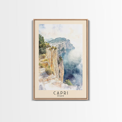 Capri, Italy Watercolor Beach Print, Vacation Gift, Italy Wall Art, Beach Painting, Beach Decor, Beach Painting