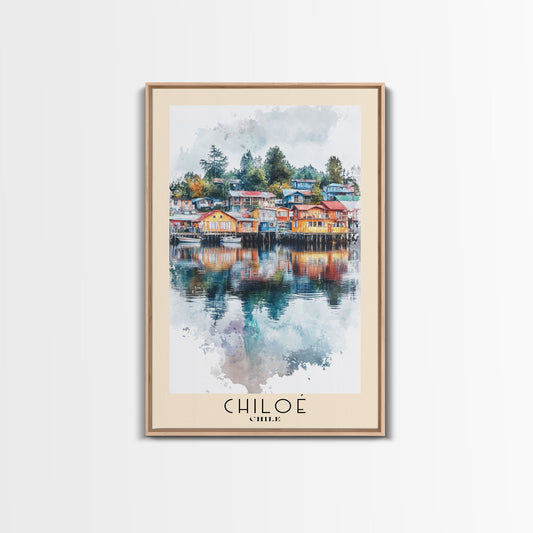 Chiloé, Chile Watercolor Print, Vacation Gift, Chile Wall Art, Vacation Wall Art, Vacatation Memories, Beach Decor, Beach Or Lakehouse Art