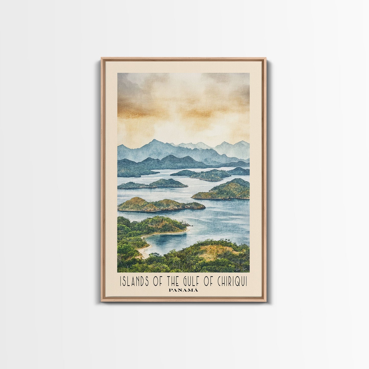 Islands of the Gulf of Chiriqui, Panamá Watercolor Beach Print, Vacation Gift, Panamá Wall Art, Beach Painting, Beach Decor, Beach Painting