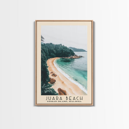 Juara Beach, Tioman Island, Malaysia Watercolor Print, Vacation Gift, Tioman Island, Malaysia Wall Art, Beach Painting, Beach Decor, Large Wall Art, Wood Frame Art