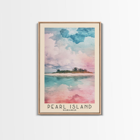 Pearl Island, Bahamas Watercolor Print, Vacation Gift, Bahamas Wall Art, Vacation Wall Art, Vacatation Memories, Beach Decor, Beach Or Lakehouse Art