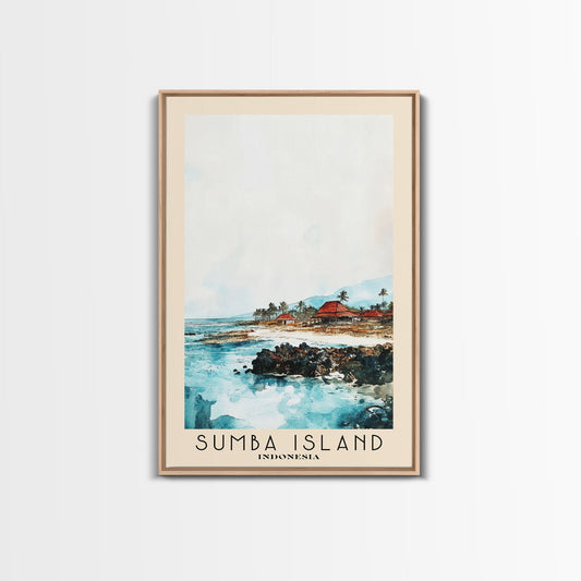Sumba Island, Indonesia Watercolor Print, Vacation Gift, Indonesia Wall Art, Beach Painting, Beach Decor, Beach Or Lakehouse Art