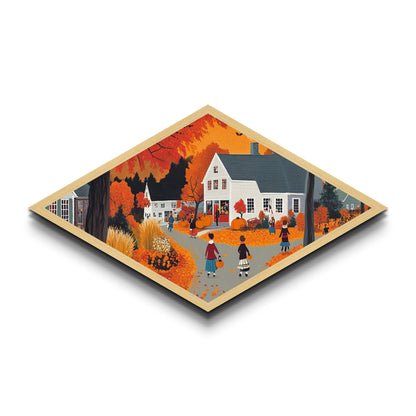 Kaleidoscope Burst One Diamond Shaped Canvas Art Print modern abstract colorful geometric wall decor vibrant living room gift