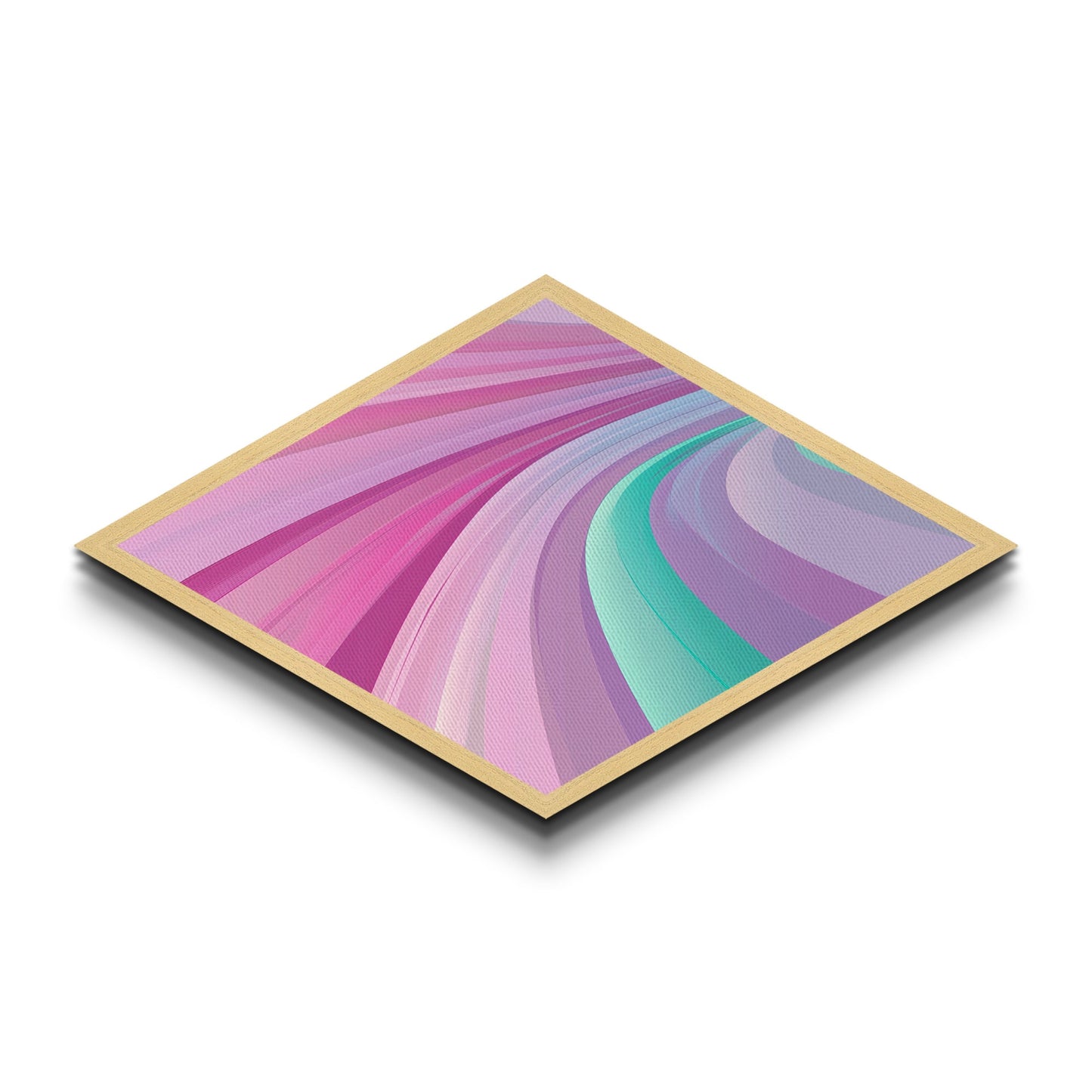 Dream Swirl Diamond Shaped Canvas Embossed Print soft pastel pink green abstract wall decor modern teen girl room unique aesthetic print