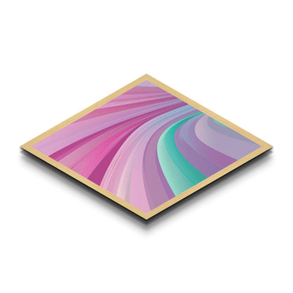 Dream Swirl Diamond Shaped Canvas Embossed Print soft pastel pink green abstract wall decor modern teen girl room unique aesthetic print