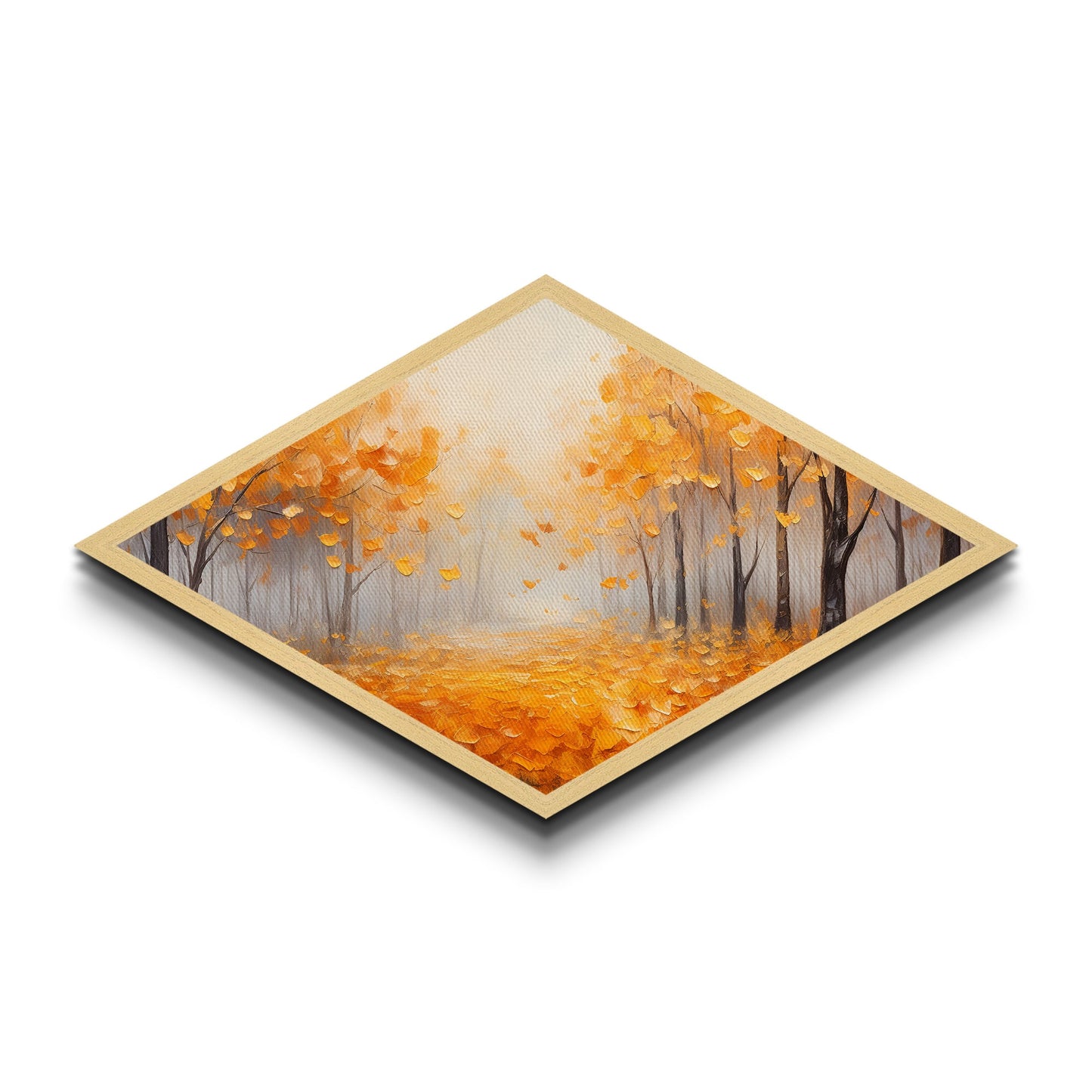 Diamond Shaped Coastal Breeze Scene Canvas Art Print Beach Ocean Seascape Wall Decor Nautical Home Accent with Soaring Seagulls