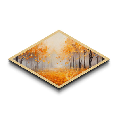 Diamond Shaped Coastal Breeze Scene Canvas Art Print Beach Ocean Seascape Wall Decor Nautical Home Accent with Soaring Seagulls