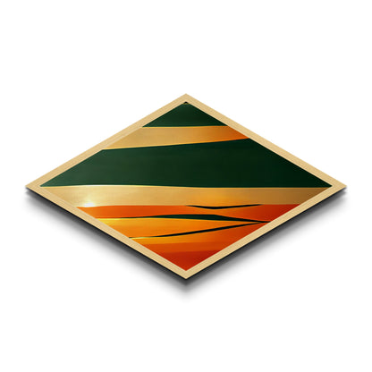 Diamond Shaped Desert Layers — Abstract Minimalist Landscape Canvas Art Print, Bold Sunset Palette Wall Decor, Modern Art Gift