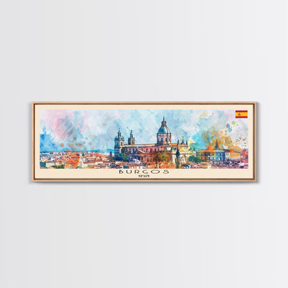 Burgos Spain Wall Art, Panoramic Travel Poster, Panoramic Framed Canvas Print, City Wall Art, Wall Hanging Home Decor, Travel Art