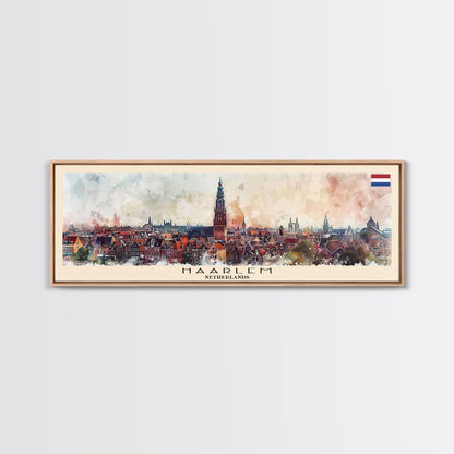 Haarlemmermeer Netherlands Panoramic Travel Poster, Framed Canvas Print or Metal Wall Art, Travel Art, Home Decor, Panoramic Painting, Midcentury Art