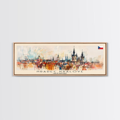 Hradec Czech Republic Travel Art, City Art, Framed Canvas Print or Metal Wall Art, Europe Travel Poster, Panoramic Wall Art, Extra Wide Wall Art