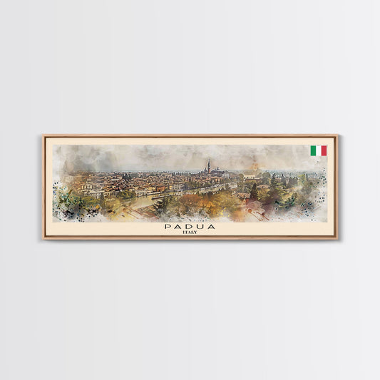 Padua Italy Wall Art, Panoramic Travel Poster, Panoramic Framed Canvas Print, City Wall Art, Wall Hanging Home Decor, Travel Art