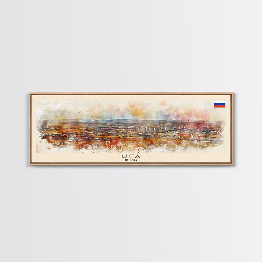 Ufa Russia Wall Art, Panoramic Travel Poster, Panoramic Framed Canvas Print, City Wall Art, Wall Hanging Home Decor, Travel Art