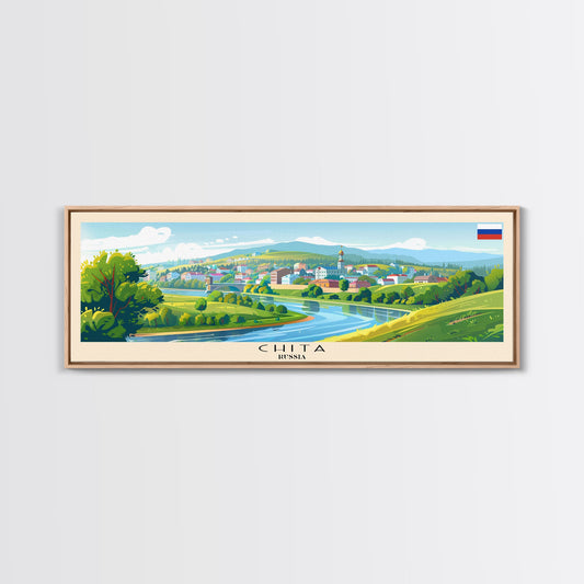 Chita Russia Travel Print Wall Art, Panoramic City Art, Travel Art, Wall Decor, Vacation Gift, Framed Canvas Print Or Metal Art
