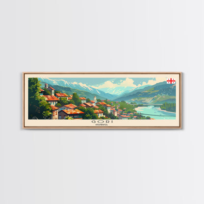Gori Georgia Travel Print Wall Art, Panoramic City Art, Travel Art, Wall Decor, Vacation Gift, Framed Canvas Print Or Metal Art
