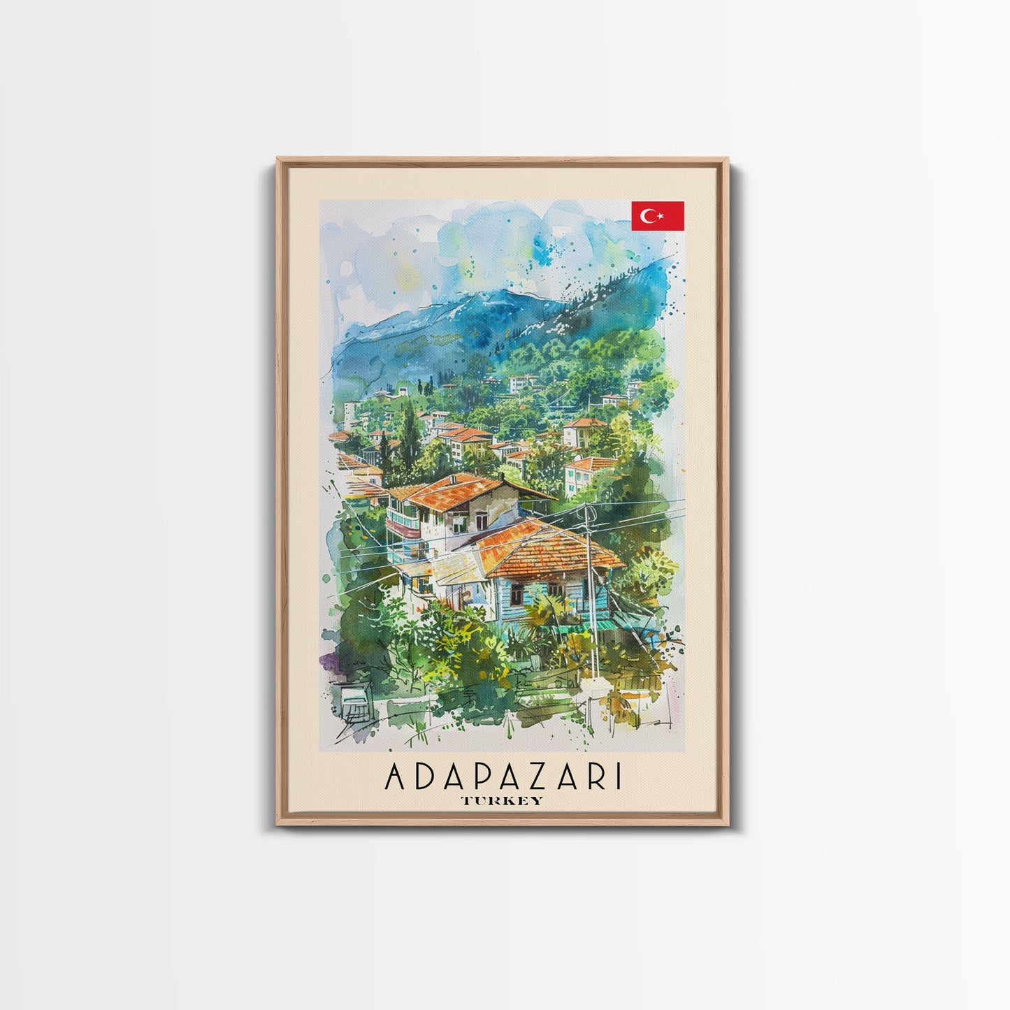 Lush Adapazarı Turkey Greenery Scene, Framed Canvas Print, Bedroom Wall Art, Nature Style, Perfect Home Decor