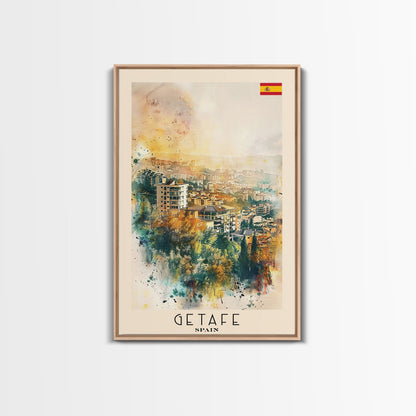 Getafe Spain Skyline Art, Framed Canvas Print, Bedroom Wall Art, Travel Poster Art, Home Decoration, Spanish Art
