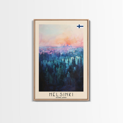 Helsinki Finland Skyline Art Print, Framed Canvas Wall Art, Living Room Decor, Office Art, Cityscape Poster, Home Decor, Travel Poster Art