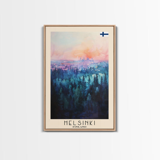 Helsinki Finland Skyline Art Print, Framed Canvas Wall Art, Living Room Decor, Office Art, Cityscape Poster, Home Decor, Travel Poster Art