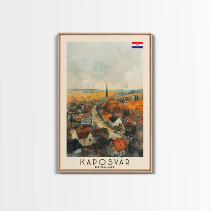 Kaposvar Hungary Urban Landscape, Framed Canvas Print, Travel Poster, Wall Art, Home Decoration, Cityscape Decor, Living Room Art, Hungarian City