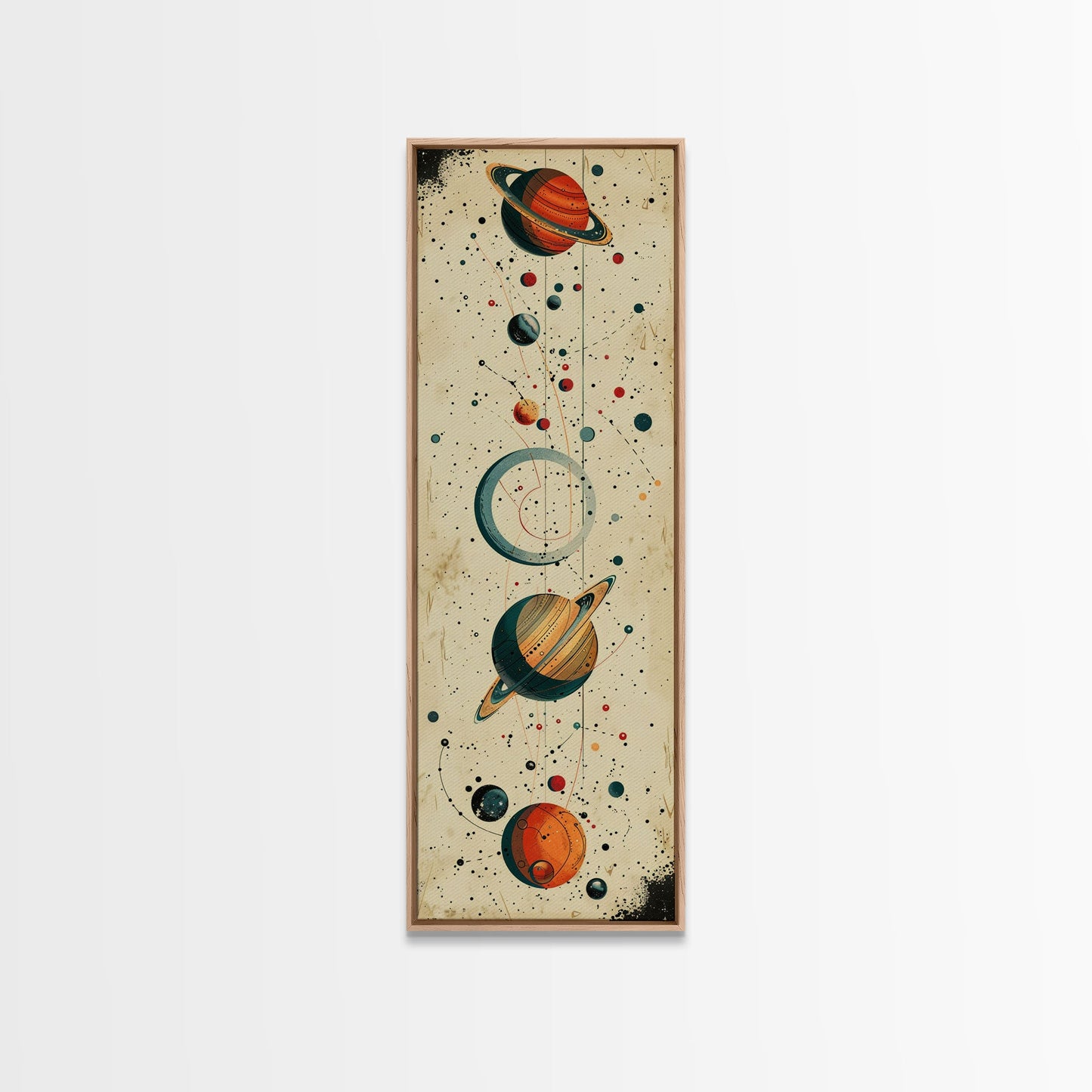 Planets and Stars, Boys Nursery Room Decor, Gift For Son, Framed Canvas Print
