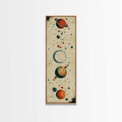 Planets and Stars, Boys Nursery Room Decor, Gift For Son, Framed Canvas Print