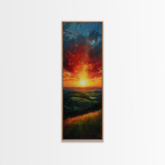 Calm Forest Pond Koi Fish Tranquil Living Room Art Framed Canvas Print Tall Art Japanese Style Art