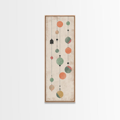 Abstract Hanging Lanterns On A Rustic Background – Framed Canvas Print With Skinny Art And Tall Art In Ukiyo-E Art And Japanese Style Art