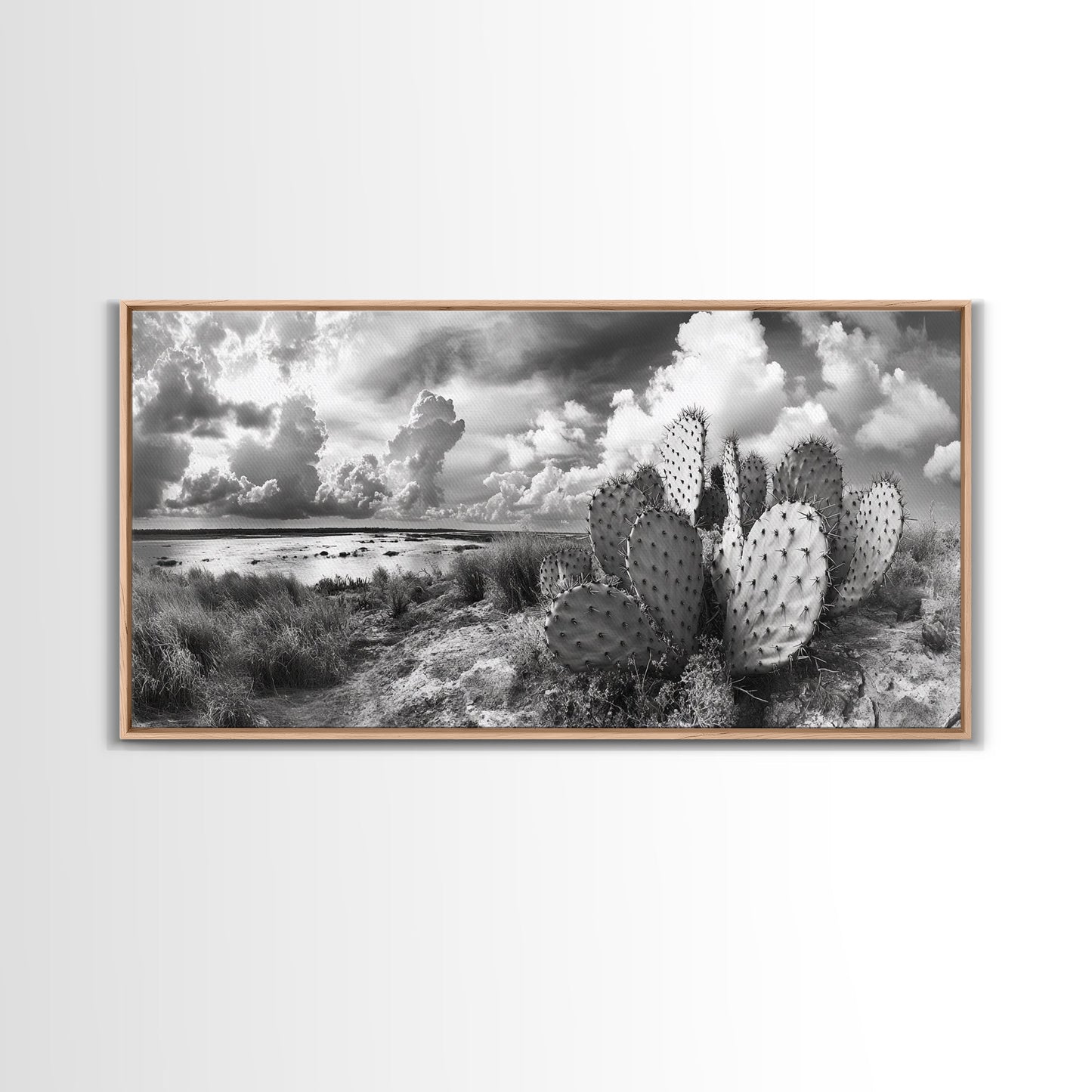 Desert Landscape, Joshua tree art, rustic decor, botanical prints, scenic view, panoramic art, southwest wall art, Canvas Print