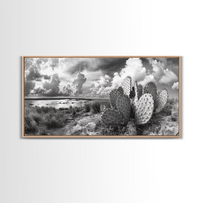 Desert Landscape, Joshua tree art, rustic decor, botanical prints, scenic view, panoramic art, southwest wall art, Canvas Print