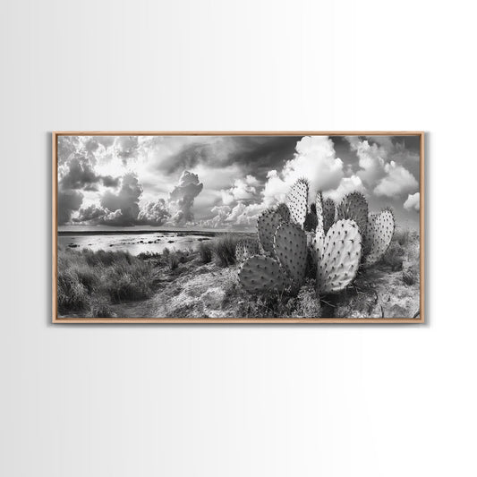 Desert Landscape, Joshua tree art, rustic decor, botanical prints, scenic view, panoramic art, southwest wall art, Canvas Print