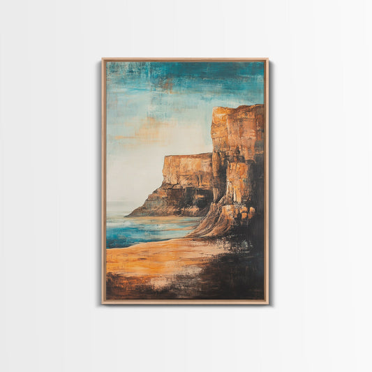 Irish Cliffs Painting, Ireland painting, coastal decor, landscape painting, nautical wall art, seascape painting, Canvas Print