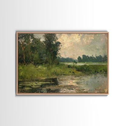 NuevArt Vintage Landscape Art Print | Vintage Painting | Wall Art | Large Print | Landscape Painting | Fall Art Print | Framed Canvas