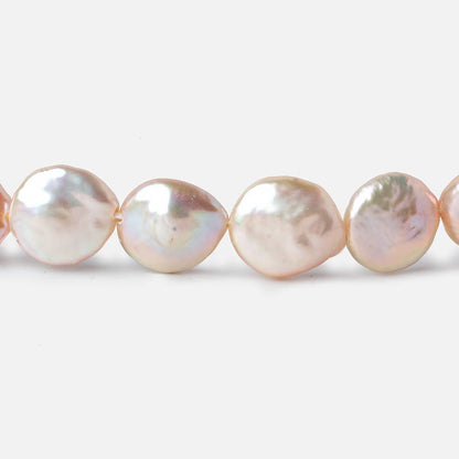 10-10.5mm Ballet Pink Coin Freshwater Pearl 16 inch 33 pieces