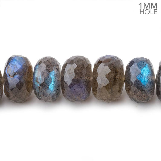 9mm Labradorite Faceted Rondelle Beads 9 inch 35 pieces AAA 1mm Hole