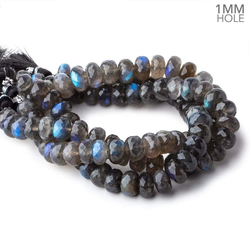 9mm Labradorite Faceted Rondelle Beads 9 inch 35 pieces AAA 1mm Hole