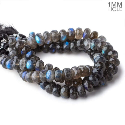 9mm Labradorite Faceted Rondelle Beads 9 inch 35 pieces AAA 1mm Hole