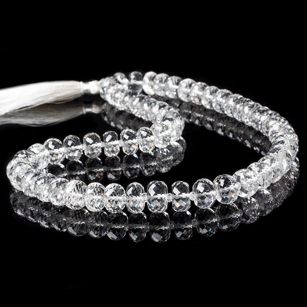 9-10mm Crystal Quartz faceted rondelle beads 17 inch 62 pieces AAA