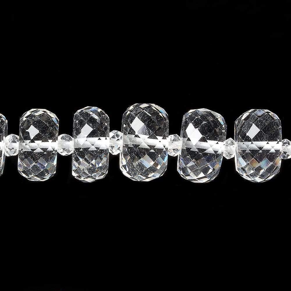 9-10mm Crystal Quartz faceted rondelle beads 17 inch 62 pieces AAA
