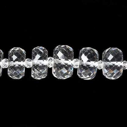 9-10mm Crystal Quartz faceted rondelle beads 17 inch 62 pieces AAA