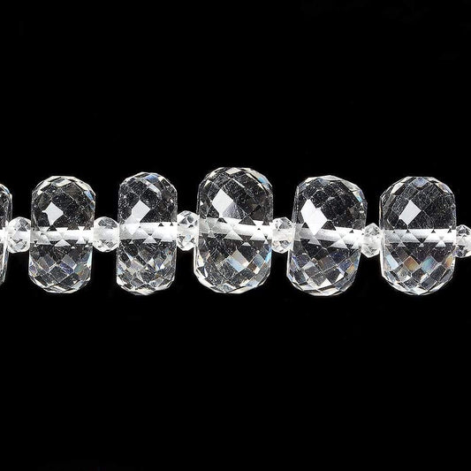 9-10mm Crystal Quartz faceted rondelle beads 17 inch 62 pieces AAA