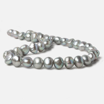 10-11mm Pistachio Silver 2.5mm Large Hole Baroque Freshwater Pearl 15 in 40 pcs