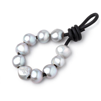 10-11mm Teal Silver Large Hole Baroque Pearls Set of 10
