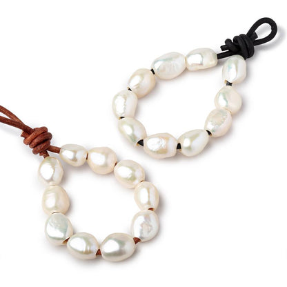 10-12mm Buttery White Large Hole Baroque Pearls Set of 10